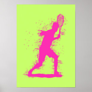 Poster Joueur de tennis - Art aquarelle abstrait