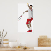 Poster Joueur de tennis en service (Cuisine)