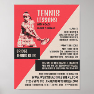 Poster Joueur de tennis Pictogram, Cours de tennis/Cours