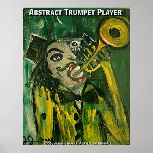 Poster Joueur de trompette Abstrait (Devant)
