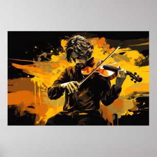 Poster Joueur de violon Peinture Art Décor Abstrait
