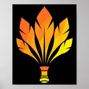 Poster Joueur de volant de badminton en plumes 