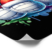 Poster Joueur de volley-ball de Noël (Coin)