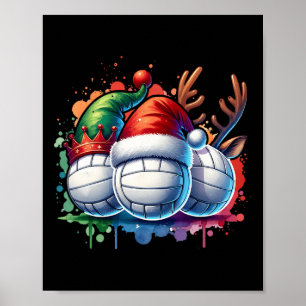 Poster Joueur de volley-ball de Noël