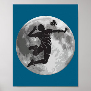 Poster Joueur de volley-ball entraîneur fan volley-ball e