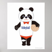 Poster Joueur de volley-ball Panda (Devant)