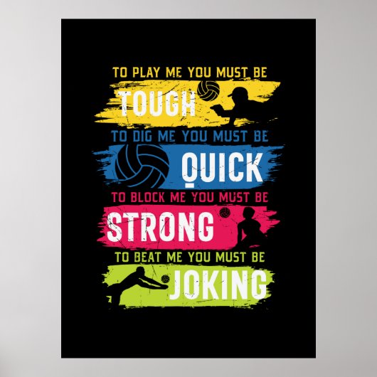 Poster Joueur de volley-ball | Solide et rapide (Devant)