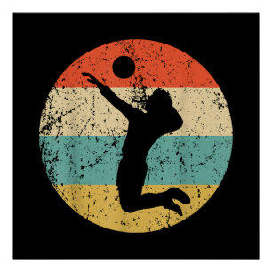 Poster Joueur de volley-ball vintage