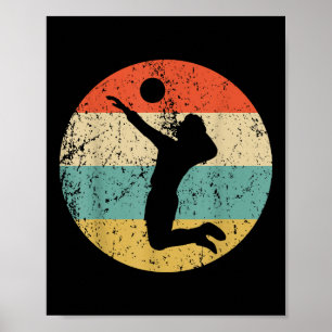 Poster Joueur de volley-ball vintage