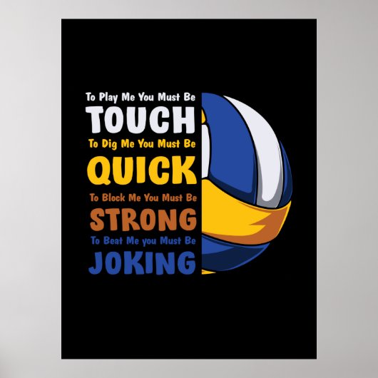 Poster Joueur de volley-ball | Vous Devez Être Forts (Devant)