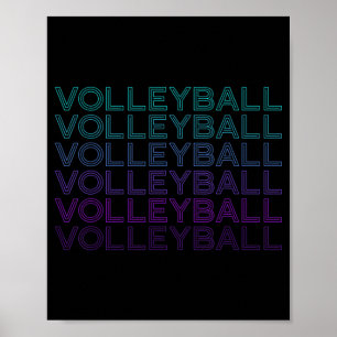 Poster Joueur de volleyball Team Entraîneur Retro