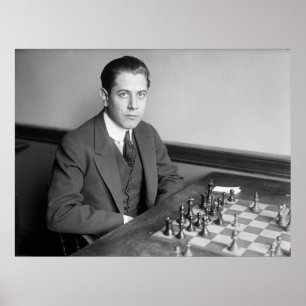 Poster Joueur d'échecs de champion du monde, 1915