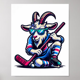 Poster Joueur d'équipe de gardien de but de hockey sur gl