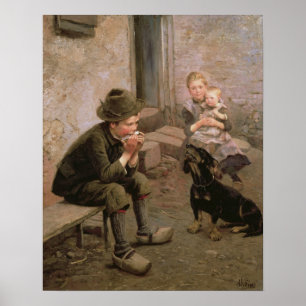 Poster Joueur d'orgue à bouche