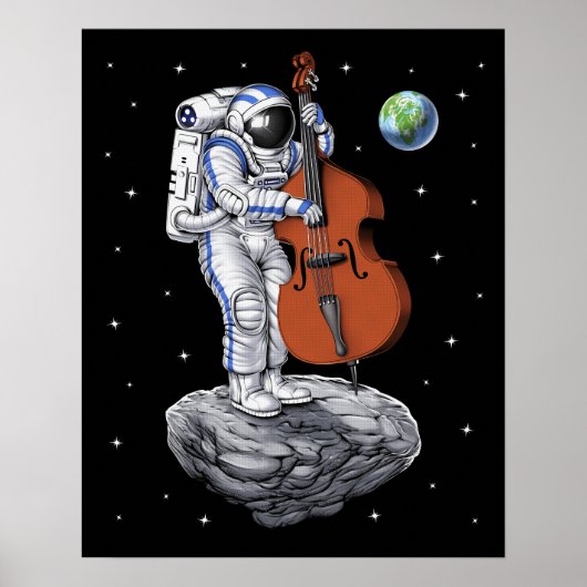 Poster Joueur double basse Astronaut (Devant)