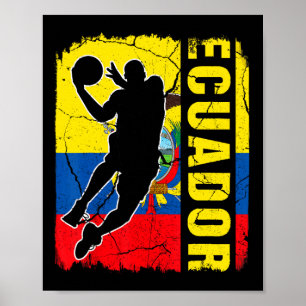 Poster Joueur équatorien Bysketbyll Équateur Drapeau Bysk