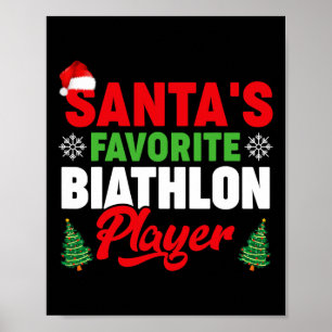 Poster Joueur favori Père Noël amusant Noël