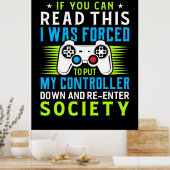 Poster Joueur Forcé de Poser Ma Manette (Cuisine)