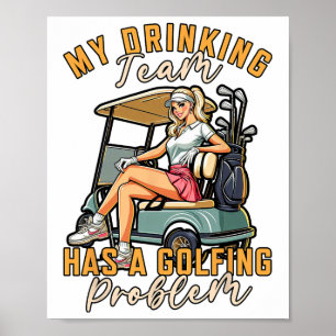 Poster Joueur Golf Mon Équipe De Boissons A Un Golf