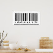 Poster Joueur Harmonica Barcode (Cuisine)