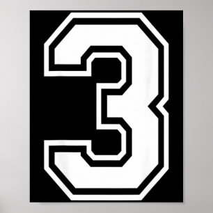 Poster Joueur Maillot Numéro 3 Numéro sur le dos du maill