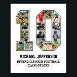 Poster Joueur Numéro 10 Équipe sportive senior Collage ph<br><div class="desc">Collage photo personnalisé pour le joueur numéro 10. Ce cadeau photo personnalisable est parfait pour la nuit senior, le banquet sportif ou le cadeau d'anniversaire pour votre fils, fille ou étudiant athlète. C'est une excellente façon d'afficher des moments et des souvenirs précieux de leurs jeux sportifs. L'affiche présente un collage...</div>