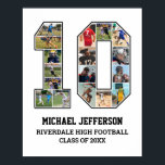 Poster Joueur Numéro 10 Équipe sportive senior Collage ph<br><div class="desc">Collage photo personnalisé pour le joueur numéro 10. Ce cadeau photo personnalisable est parfait pour la nuit senior, le banquet sportif ou le cadeau d'anniversaire pour votre fils, fille ou étudiant athlète. C'est une excellente façon d'afficher des moments et des souvenirs précieux de leurs jeux sportifs. L'affiche présente un collage...</div>
