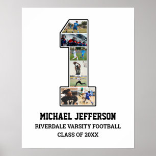 Poster Joueur Numéro 1 Équipe sportive senior Collage pho