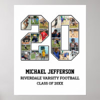 Joueur Numéro 20 Senior Sports Team Photo Collage