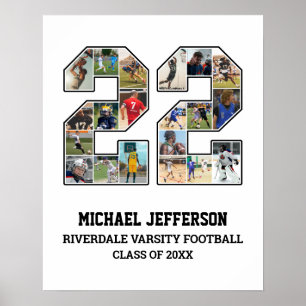Poster Joueur Numéro 22 Équipe sportive senior Collage ph