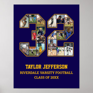 Poster Joueur Numéro 32 Équipe sportive senior Collage ph