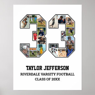 Poster Joueur Numéro 33 Équipe sportive senior Collage ph