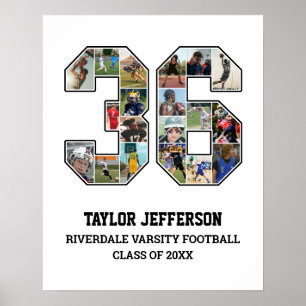 Poster Joueur Numéro 36 Équipe sportive senior Collage ph