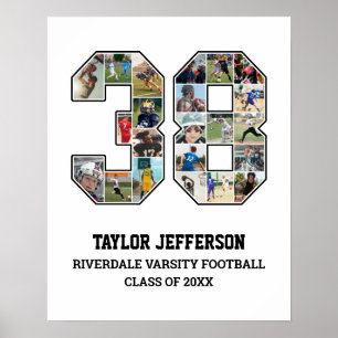 Poster Joueur Numéro 38 Équipe sportive senior Collage ph