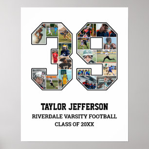 Poster Joueur Numéro 39 Équipe sportive senior Collage ph