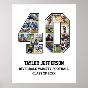 Poster Joueur Numéro 40 Senior Sports Team Photo Collage