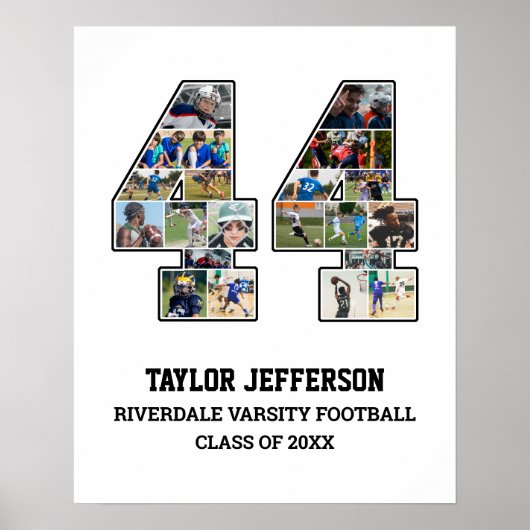 Poster Joueur Numéro 44 Équipe sportive senior Collage ph (Devant)