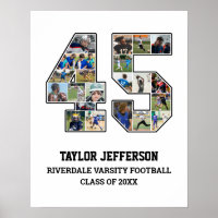 Joueur Numéro 45 Équipe sportive senior Collage ph