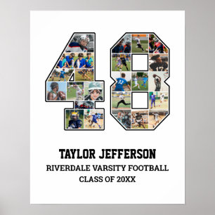Poster Joueur Numéro 48 Équipe sportive senior Collage ph