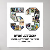 Poster Joueur Numéro 53 Équipe sportive senior Collage ph (Devant)