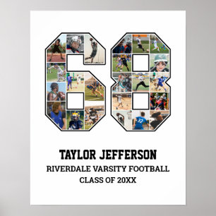 Poster Joueur Numéro 68 Équipe sportive senior Collage ph