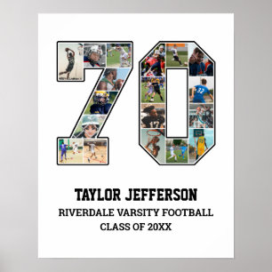 Poster Joueur Numéro 70 Équipe sportive senior Collage ph