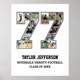 Poster Joueur Numéro 77 Équipe sportive senior Collage ph
