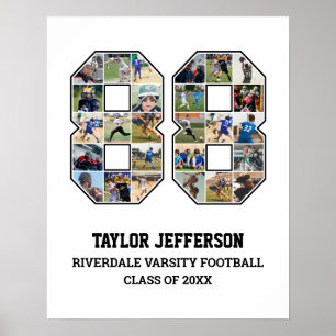 Poster Joueur Numéro 88 Équipe sportive senior Collage ph