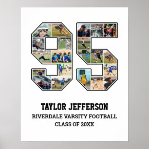 Poster Joueur Numéro 95 Équipe sportive senior Collage ph
