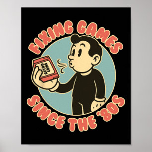 Poster Joueur Rétro Manette Vintage Jeux Hommes Femmes Ki