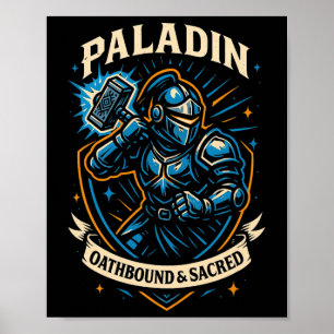 Poster Joueur Rpg Paladin D20 Dés Nerdy Geek Hommes Femme
