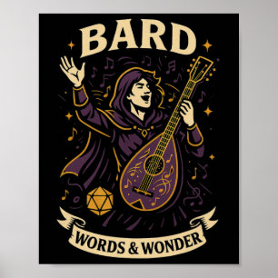 Poster Joueur Rpg Rd D20 Dés Nerd Geek Hommes Femmes Enfa