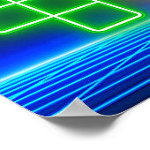 Poster Joueur vert, bleu et violet 24 pouces x 36 pouces (Coin)