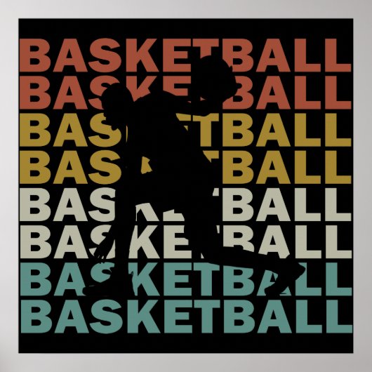 Poster joueur vintage de basket (Devant)